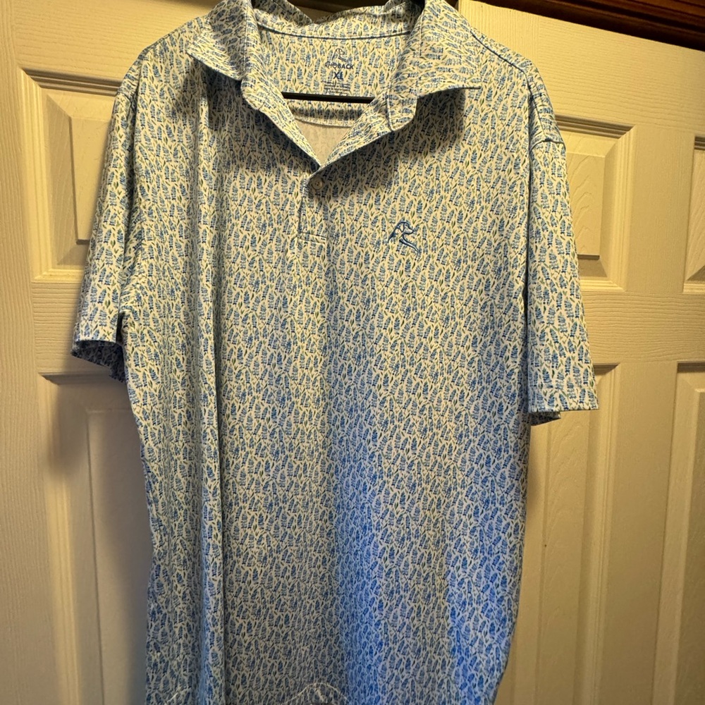 Rhoback Blue and White Polo Shirt